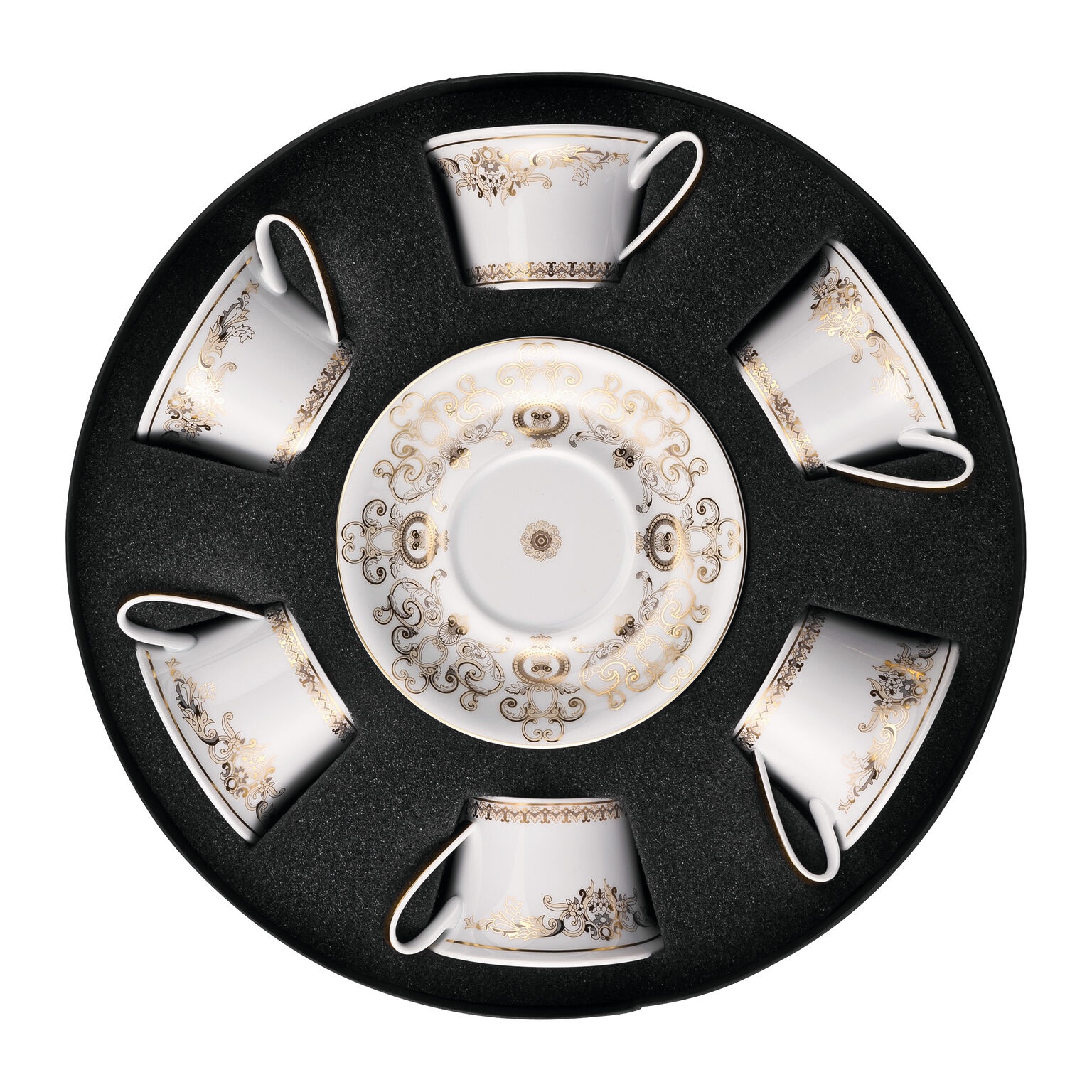 Set with 6 tea cups & saucers