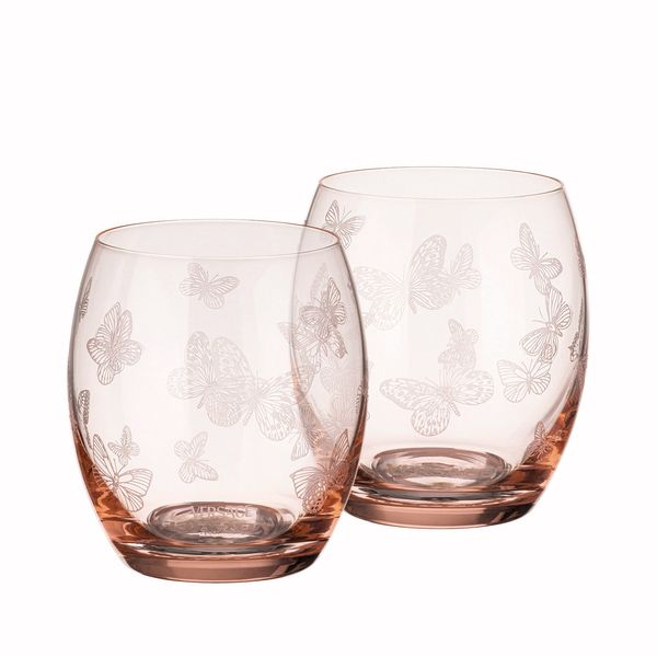 Pink Gb 2 whisky tumblers